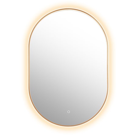 Altair Mizani 24"W x 36"H Oval Flat Aluminum Framed Wall Mounted Bathroom Mirror with LED Lighting Brushed Copper