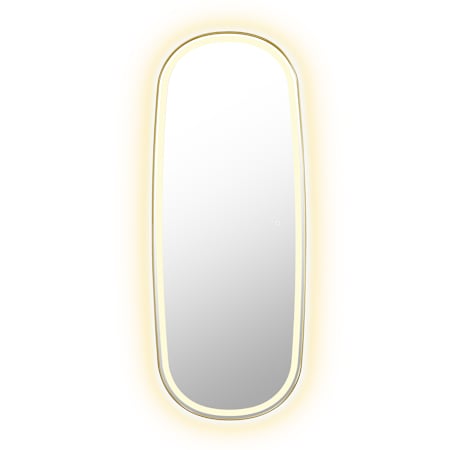 Altair Cellini 25-5/8"W x 65"H Oval Flat Aluminum Framed Full Length Mirror Brushed Gold