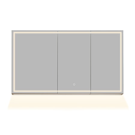 Altair Hesili 48" x 28" Lighted Frameless Triple Door Medicine Cabinet No Frame