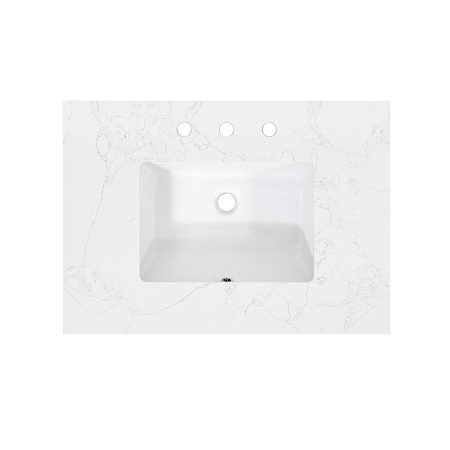 Altair Ceres 31" Engineered Stone Vanity Top with Backsplash Grain White