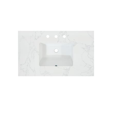 Altair Ceres 37" Engineered Stone Vanity Top with Backsplash Grain White