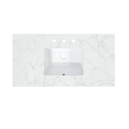 Altair Ceres 43" Engineered Stone Vanity Top with Backsplash Grain White