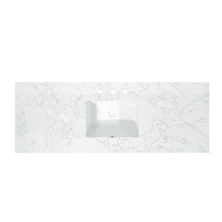 Altair Ceres 61" Engineered Stone Vanity Top with Backsplash Grain White