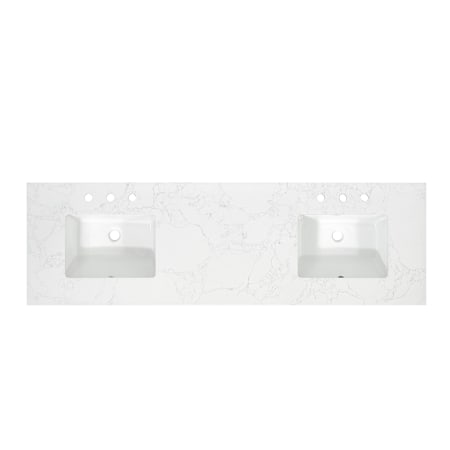 Altair Ceres 73" Engineered Stone Vanity Top with Backsplash Grain White