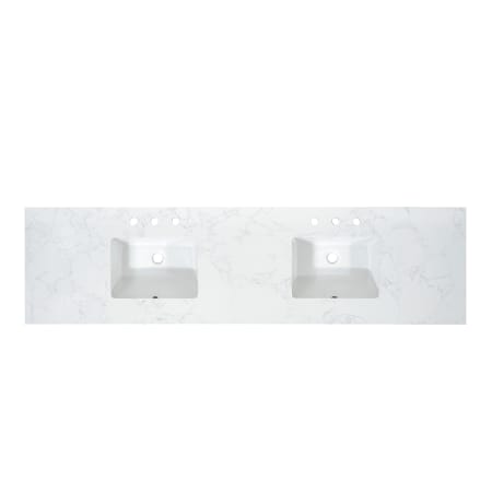 Altair Ceres 84" Engineered Stone Vanity Top with Backsplash and Sidesplash Grain White