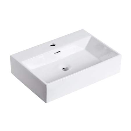 Altair Fremont 23-5/8" Rectangular Ceramic Vessel Bathroom Sink with Overflow and Single Faucet Hole White