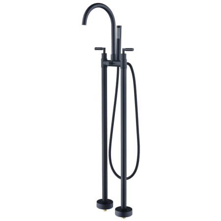Altair Gnosall Floor Mounted Tub Filler with Built-In Diverter - Includes Hand Shower Matte Black