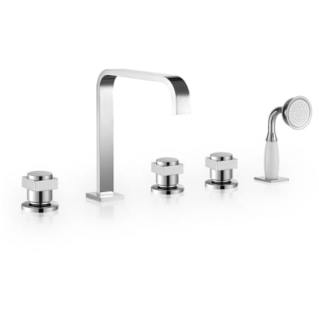Altair Vikran Deck Mounted Roman Tub Filler with Diverter - Includes Hand Shower Polished Chrome