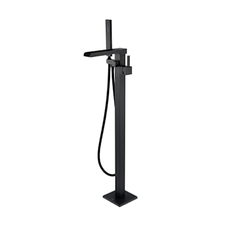 Altair Camino Floor Mounted Tub Filler with Built-In Diverter - Includes Hand Shower Matte Black