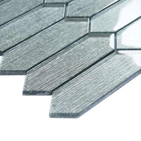 Altair Windey - 11" x 11" Geometric Wall Tile - Glossy Visual - Sold by Carton (9.41 SF/Carton) Black