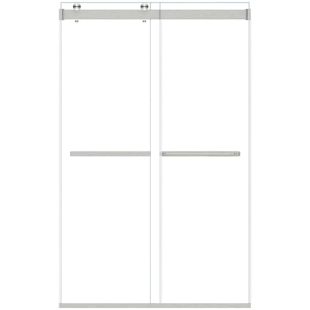 Altair Marcelo 76" High x 48" Wide Bypass Frameless Shower Door with Clear Glass Brushed Nickel