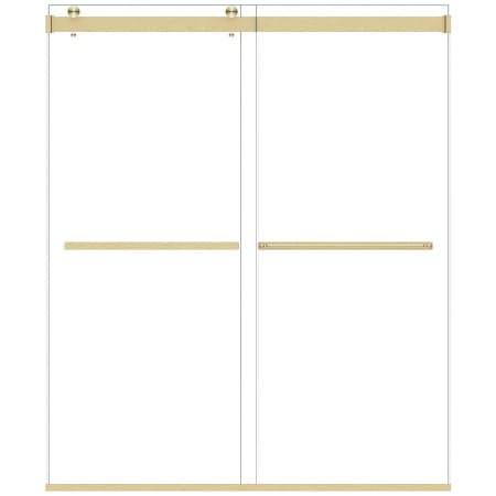 Altair Marcelo 76" High x 64" Wide Bypass Frameless Shower Door with Clear Glass Brushed Gold