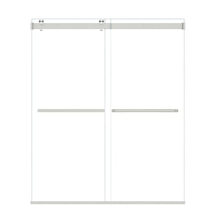 Altair Marcelo 76" High x 64" Wide Bypass Frameless Shower Door with Clear Glass Brushed Nickel