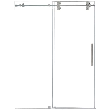 Altair Lazaro 78" High x 56" Wide Sliding Frameless Shower Door with Clear Glass Brushed Nickel
