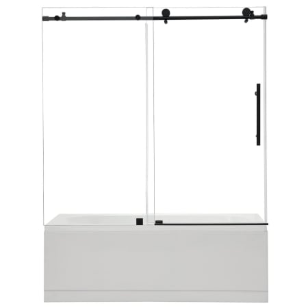 Altair Lazaro 58" High x 60" Wide Sliding Frameless Tub Door with Clear Glass Matte Black