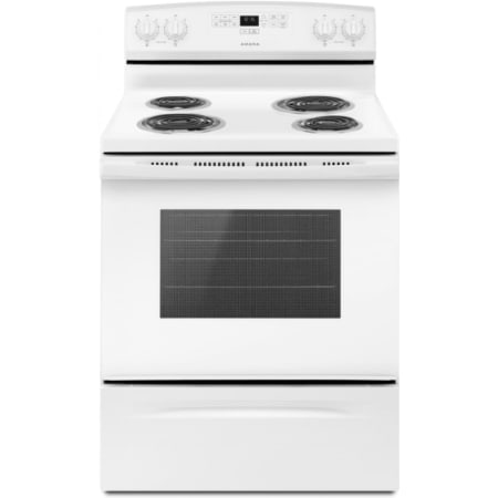 Amana 30 Inch Wide 4.8 Cu. Ft. Free Standing Electric Range with Bake Assist White