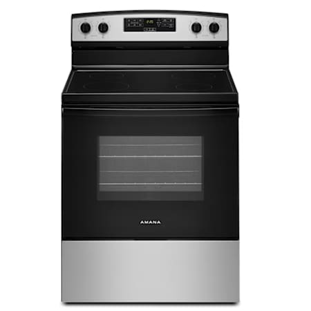 Amana 30 Inch Wide 4.8 Cu. Ft. Free Standing Electric Range with Bake Assist Stainless Steel