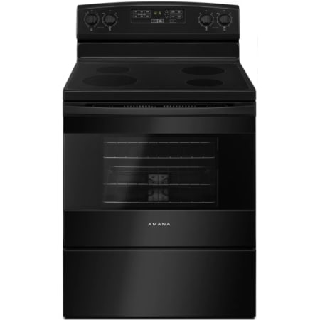 Amana 30 Inch Wide 4.8 Cu. Ft. Free Standing Electric Range with 3000 Watt Radiant Element Black