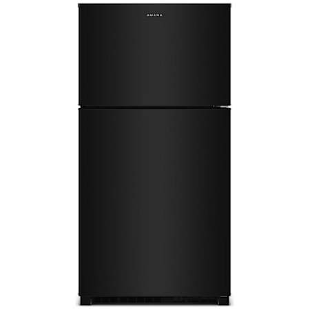 Amana 33 Inch Wide 21.3 Cu. Ft. Top Freezer Refrigerator with Adjustable Glass Shelves and Dual Crisper Drawers Black