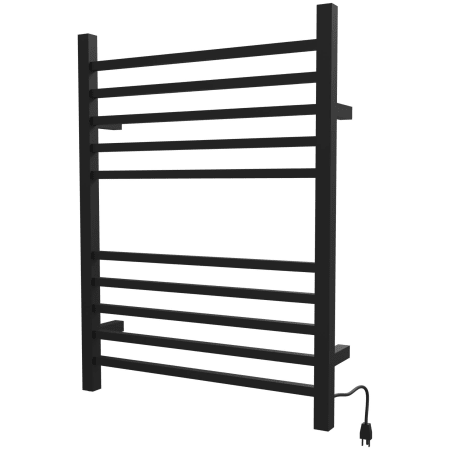 Amba Radiant 23-5/8"W x 31-1/2"H 120 V Plug-In/Hardwired Stainless Steel Towel Warmer with 10 Bars and Mounting Hardware Matte Black