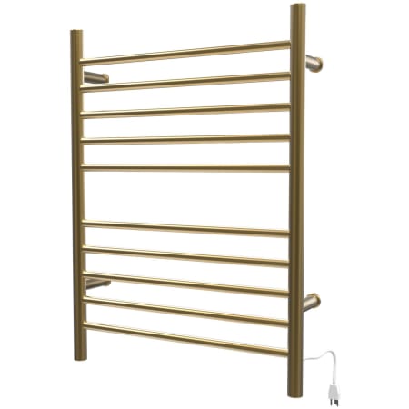 Amba Radiant 23-5/8"W x 31-7/8"H 120 V Plug-In/Hardwired Stainless Steel Towel Warmer with 10 Bars and Concealed Screws Satin Brass