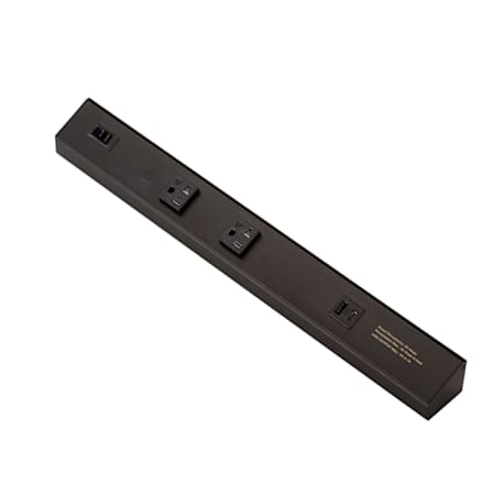 American Lighting Undercabinets 18" Long 2 Outlet Low Profile Power Strip Black