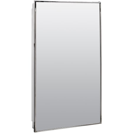American Pride Vista 16" x 26" Single Door Medicine Cabinet with Stainless Steel Framed Mirror White