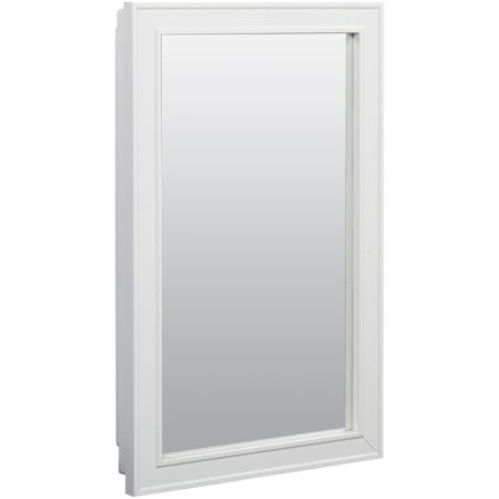 American Pride Deerfield 16" x 28" Single Door Medicine Cabinet with White Wood Frame Mirror White