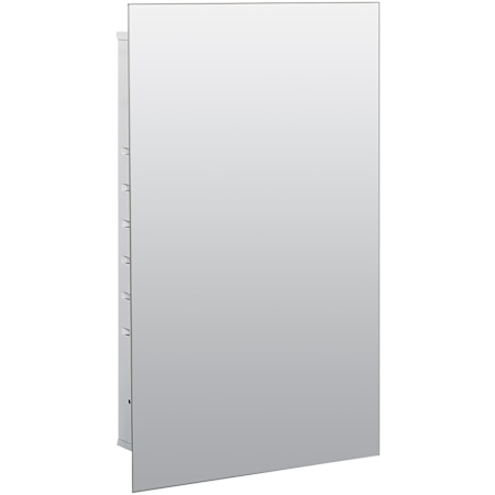American Pride Horizon 16" x 26" Single Door Medicine Cabinet with Polished Edge Mirror and Glass Shelves White