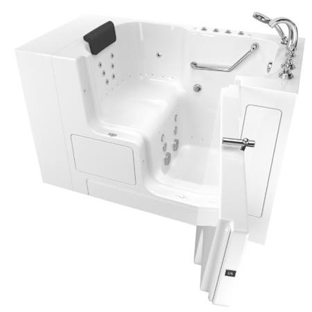 American Standard Gelcoat Premium Series 32" x 52" Walk-in Tub with Combination Air Spa and Whirlpool Systems - Right-Hand Drain with Faucet White / Chrome
