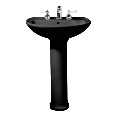 American Standard Cadet Pedestal Vitreous China Bathroom Sink with 3 Pre-Drilled 8" Widespread Faucet Holes - Pedestal Base Included Black