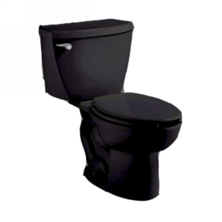 American Standard FloWise Two-Piece Elongated Toilet with Left Mounted Trip Lever, 1.1 gpf and Right Height Bowl Black