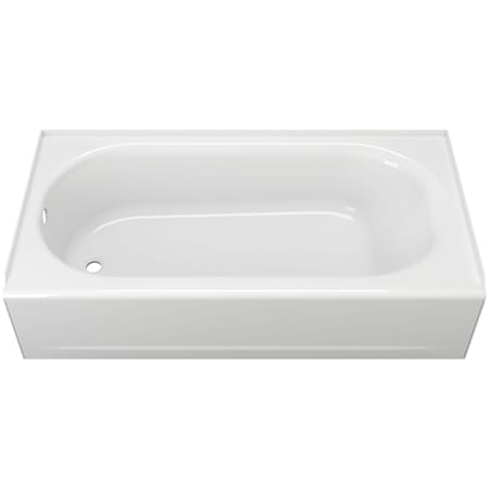 American Standard Princeton 60" Three Wall Alcove Enameled Steel Soaking Tub with Left Drain, Overflow and Slip Resistant Bottom White
