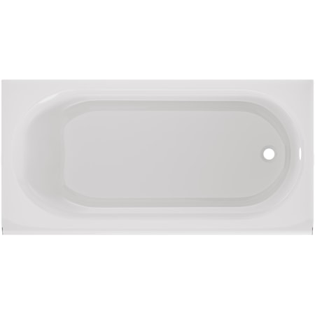 American Standard Princeton 60" Three Wall Alcove Enameled Steel Soaking Tub with Right Drain, Overflow and Slip Resistant Bottom White