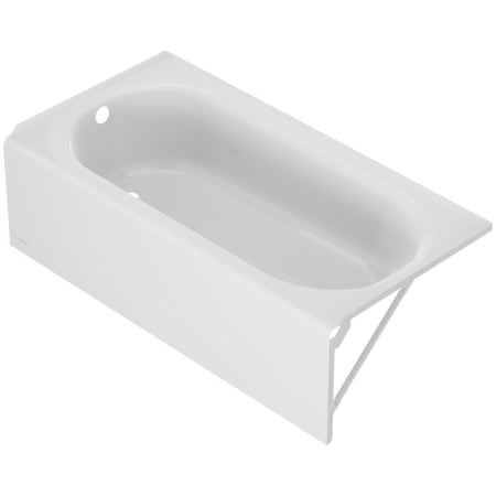 American Standard Princeton 60" Three Wall Alcove Enameled Steel Soaking Tub with Left Drain, Overflow and Stain Resistant Surface White