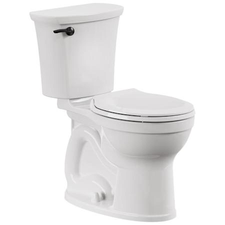 American Standard Champion Vitreous China 1.28 GPF Two Piece Round Toilet with Left Hand Lever White