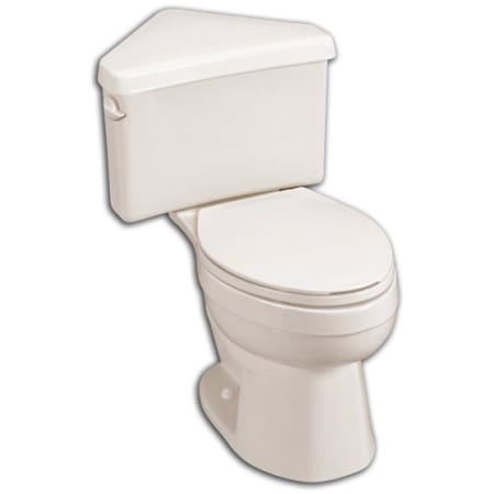 American Standard Cadet 3 Elongated Two-Piece Corner Toilet with Right Height Bowl, EverClean Surface and PowerWash Rim Linen