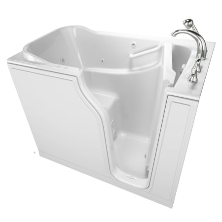 American Standard 52" Alcove Fiberglass Air / Whirlpool Walk in Tub with Right Drain , Drain Assembly, and Overflow White