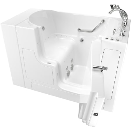 American Standard Value 52" Walk-In Whirlpool / Air Bathtub with Right-Hand Drain, Comfort Jets, and Quick Drain Pump - Roman Tub Filler and Handshower Included White / Polished Chrome