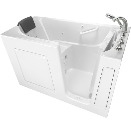 American Standard Premium 59-1/2" Walk-In Whirlpool / Air Bathtub with Right-Hand Drain, Chromatherapy, and Quick Drain Pump - Roman Tub Filler and Handshower Included White