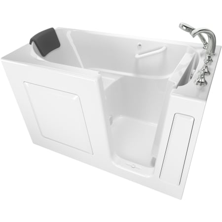 American Standard Premium 60" Walk-In Soaking Bathtub with Right-Hand Drain and Quick Drain Pump - Roman Tub Filler and Handshower Included White