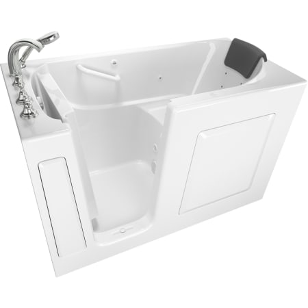American Standard Premium 59-1/2" Walk-In Whirlpool Bathtub with Left-Hand Drain, Comfort Jets, and Quick Drain Pump - Roman Tub Filler and Handshower Included White