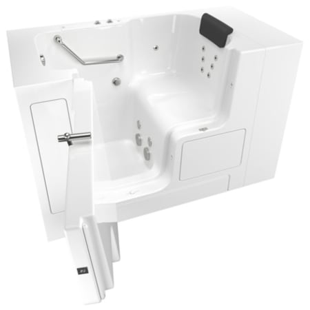American Standard Three Wall Alcove Fiberglass Air / Whirlpool Walk-In Tub with Left Drain - Includes Drain Assembly White