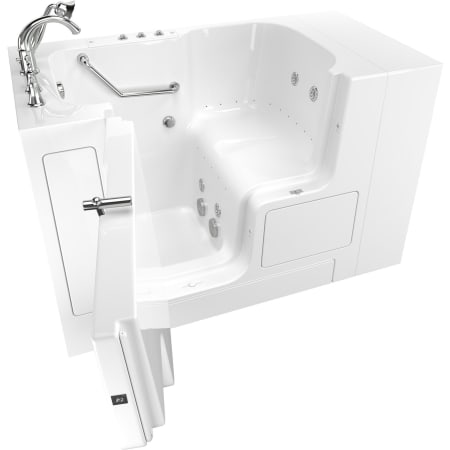 American Standard Value 52" Walk-In Whirlpool / Air Bathtub with Left-Hand Drain, Comfort Jets, and Quick Drain Pump - Roman Tub Filler and Handshower Included White / Polished Chrome