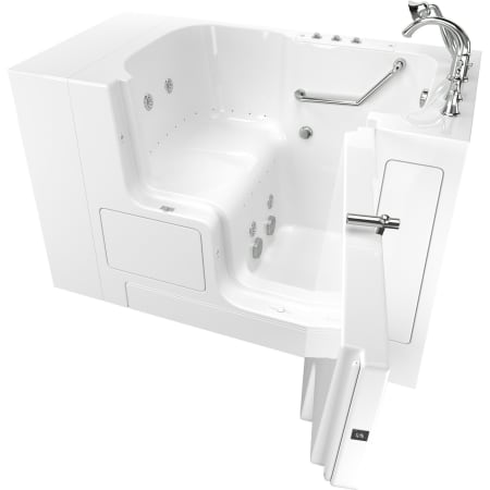 American Standard Value 52" Walk-In Whirlpool / Air Bathtub with Right-Hand Drain, Comfort Jets, and Quick Drain Pump - Roman Tub Filler and Handshower Included White / Polished Chrome