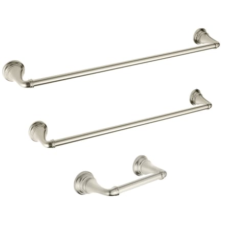 American Standard Delancey 3 Piece Bathroom Package with 24" Towel Bar, 18" Towel Bar, and Toilet Paper Holder Brushed Nickel