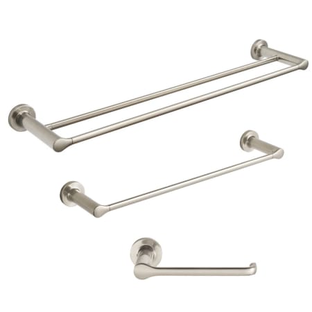 American Standard Studio S 3 Piece Bathroom Package with 24" Double Towel Bar, 18" Towel Bar, and Toilet Paper Holder Brushed Nickel