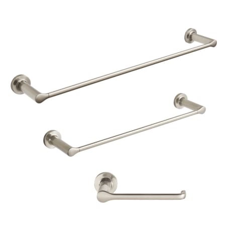 American Standard Studio S 3 Piece Bathroom Package with 24" Towel Bar, 18" Towel Bar, and Toilet Paper Holder Brushed Nickel