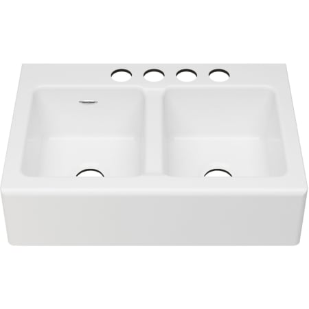 American Standard Delancey 33-1/16" Farmhouse Double Basin Cast Iron Kitchen Sink Brilliant White
