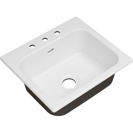 American Standard Quince 25" Drop In Single Basin Cast Iron Kitchen Sink with Three Faucet Holes Brilliant White